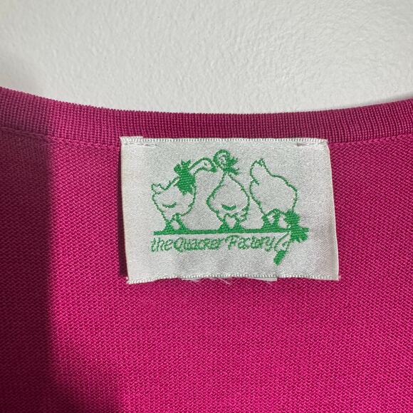 Quacker Factory Top Women Pink Diamond Bling Sparkle Holiday Square Neck Tshirt - Picture 6 of 6